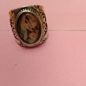 Elegant Silver and Multicolor Stone Ring